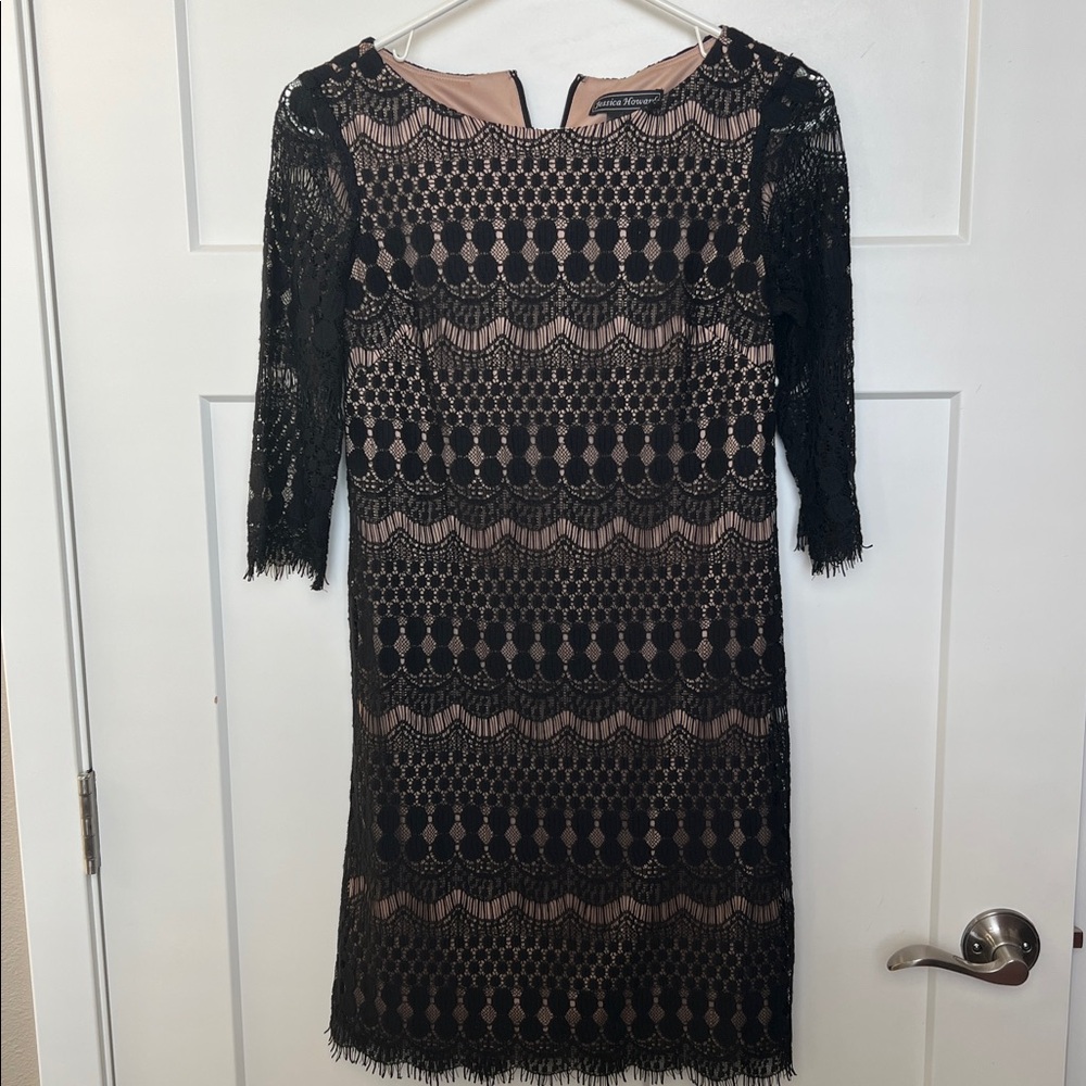 Jessica Howard Black Lace Cocktail Dress
